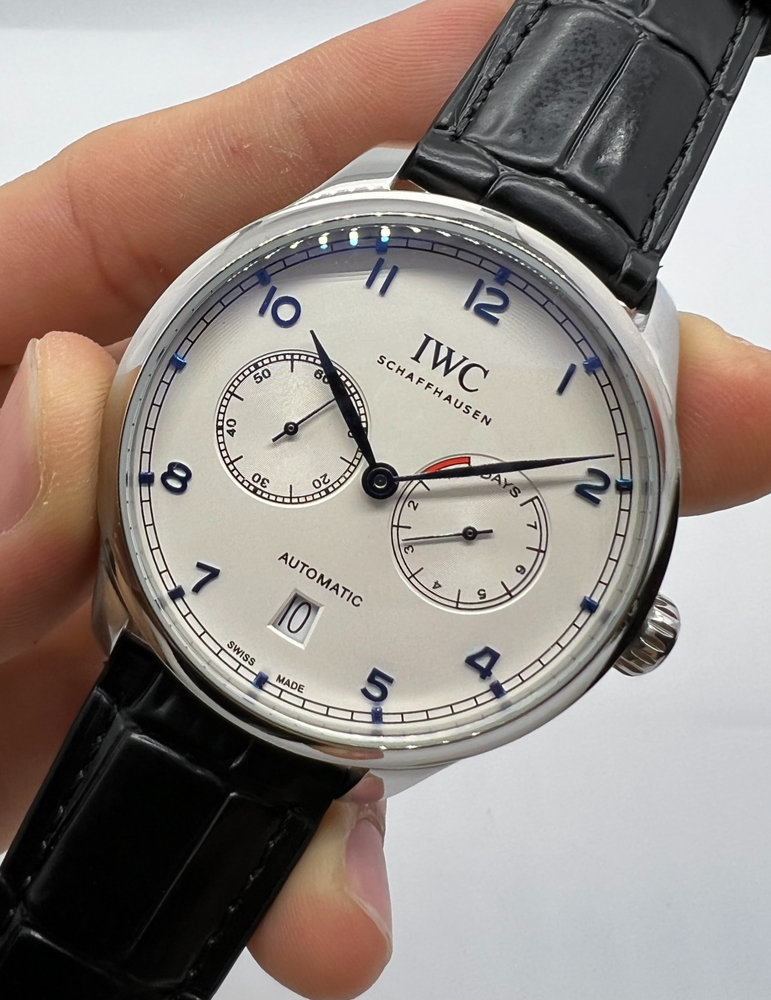 IWC Portugieser Automático Aço/Rose 42mm Pulseira de Couro