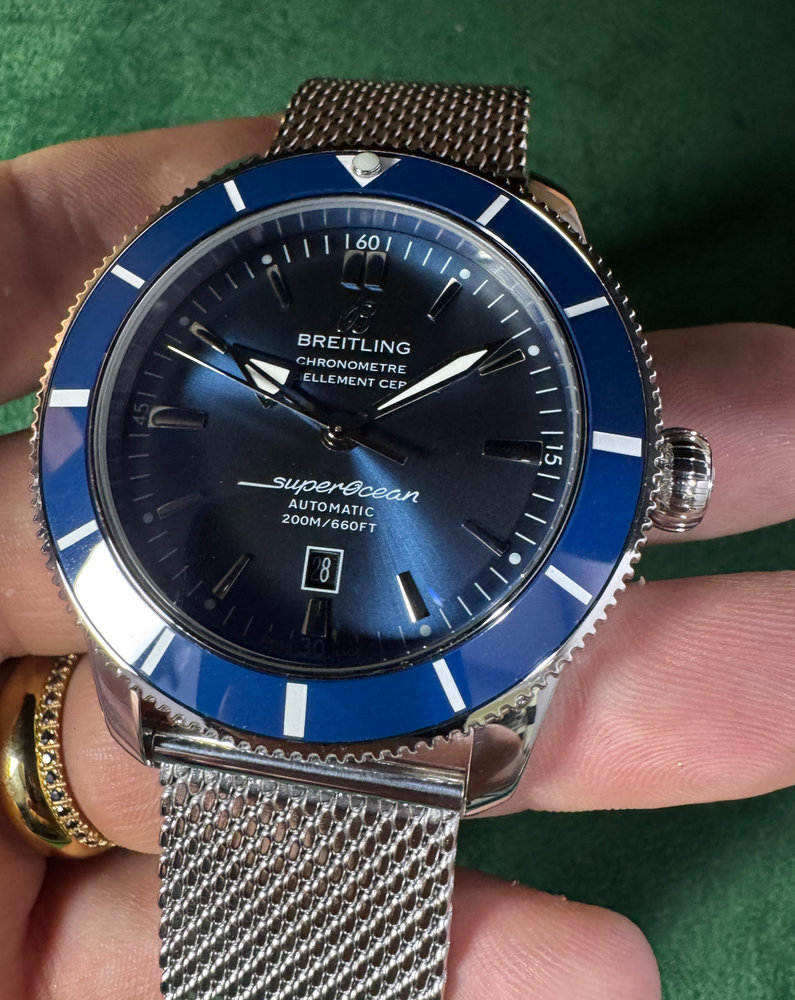 Breitling Superocean Aço 44mm Mostrador Azul Bisel azul