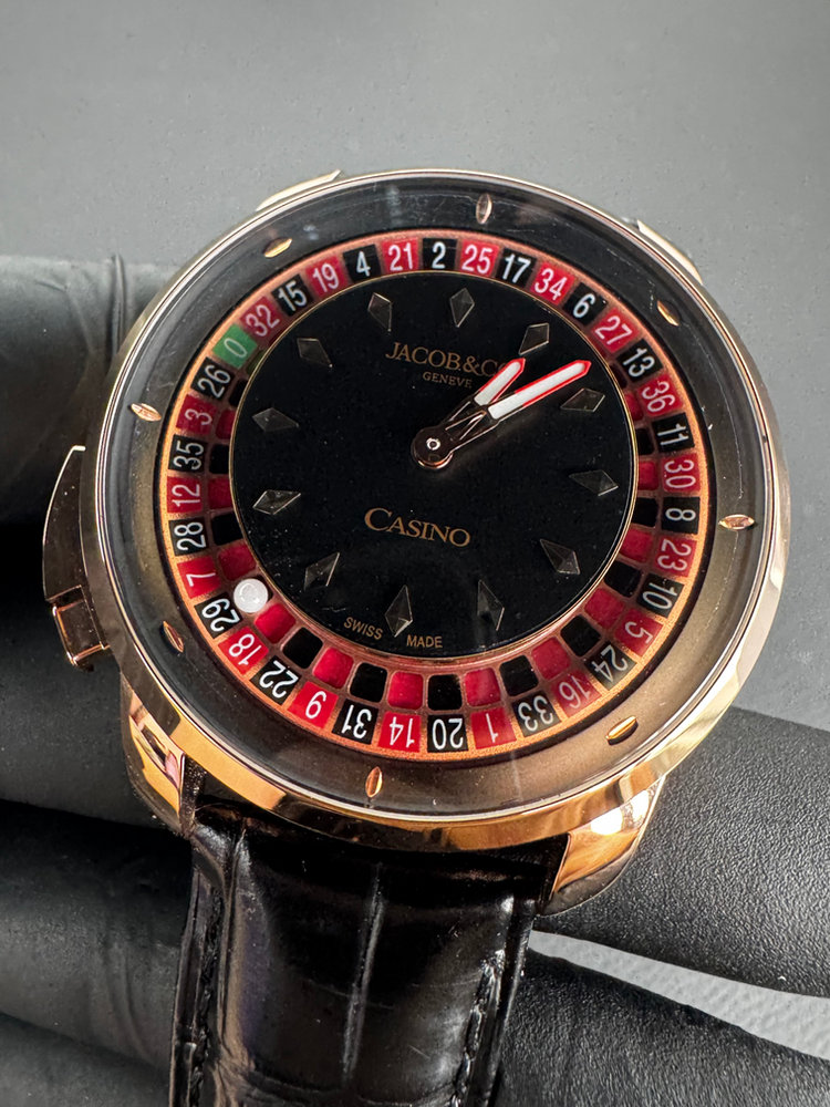 JACOB & CO. Casino Tourbilon Rose 44mm - Mostrador Preto