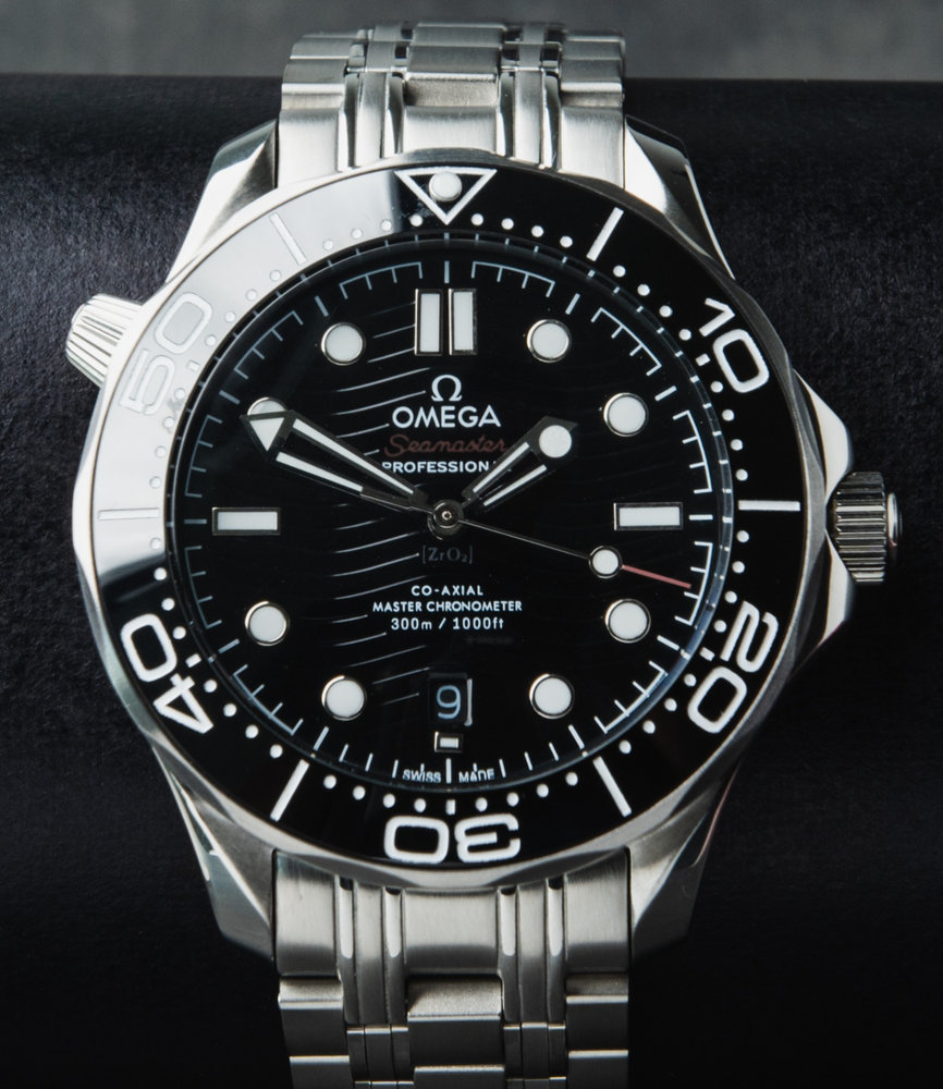 Omega Seamaster Co-Axial 40mm Mostrador Preto Bezel Preto Pulseira Aço