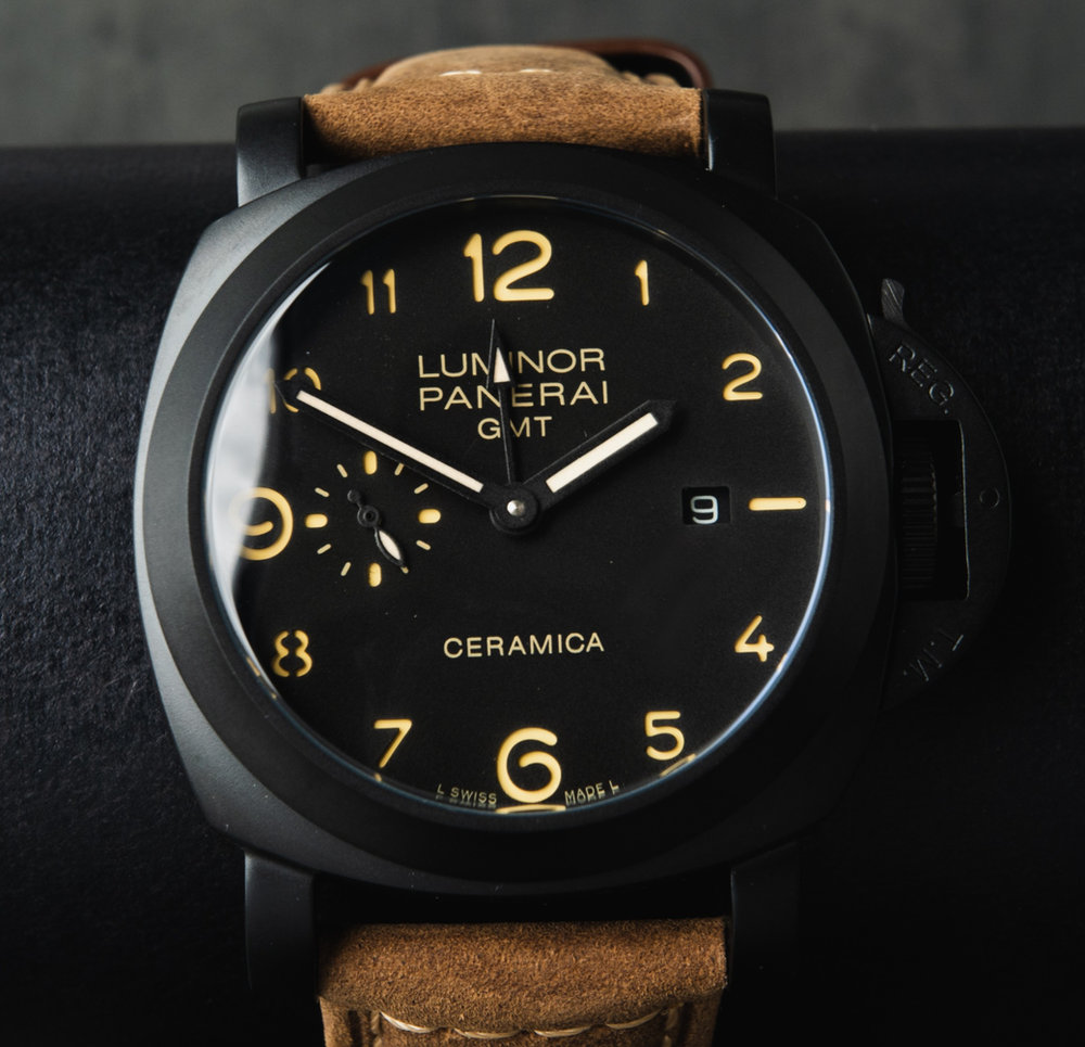 Panerai Luminor GMT 44 mm Aço Oxiblack Mostrador Preto