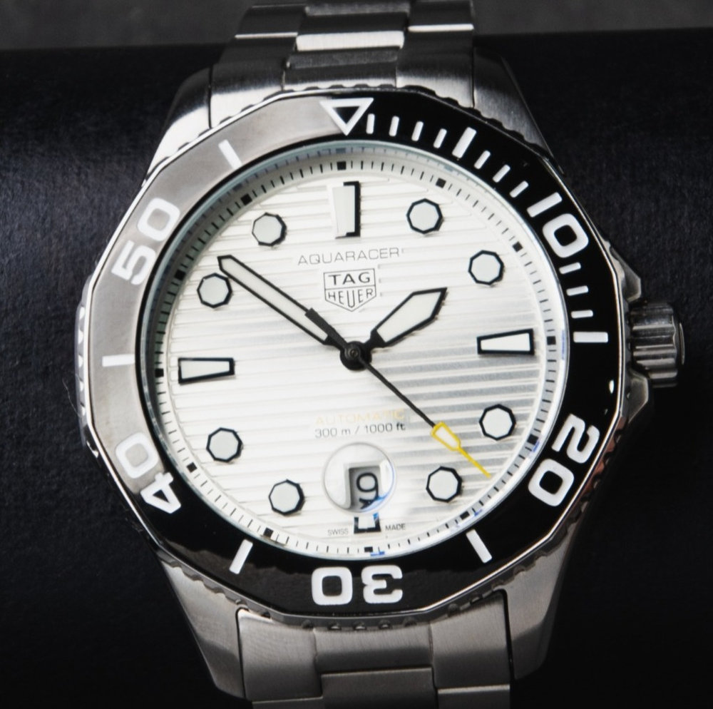 Tag Heuer Aquarecer 300, 43mm, Aço, Mostrador Cinza Bezel Preto