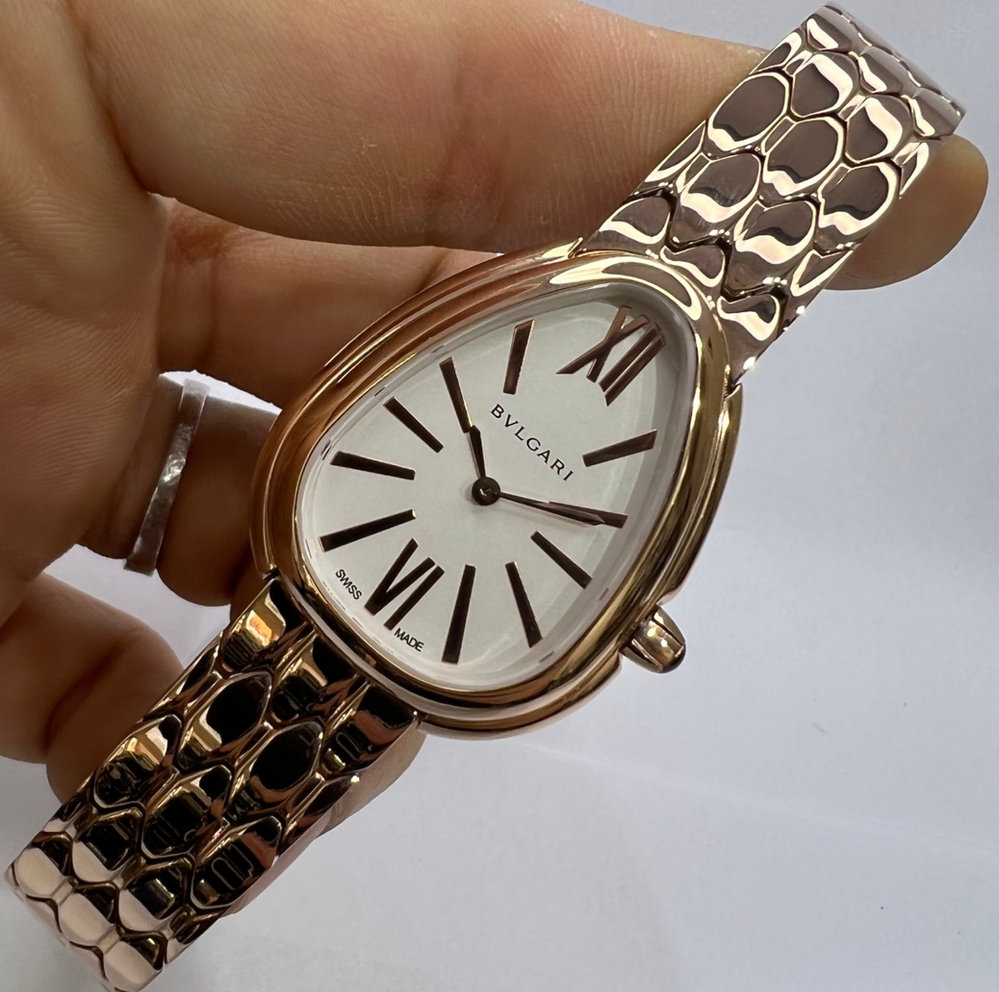 Bvlgari SERPENTI SEDUTTORI 33mm Rosè - Mostrador Branco